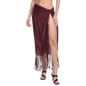 Simkhai Womens  Elara Pareo With Fringe, Red